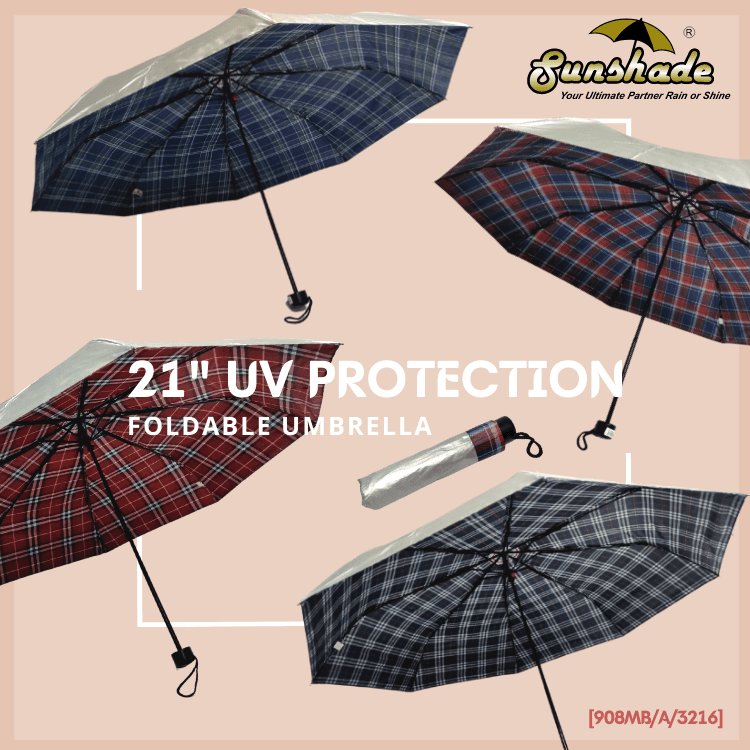 21 Inches Metal Manual Open 3 Fold Umbrella