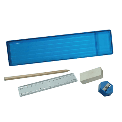 Pencil Case Set 1 Hard Transparent Plastic Case