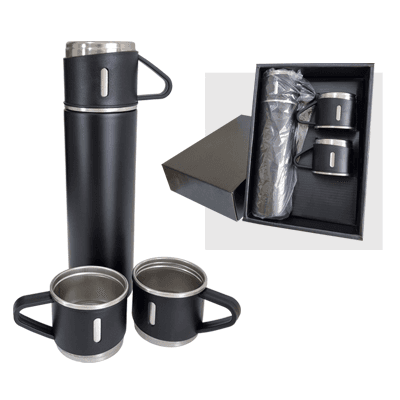 Cup Flask Set with 2 Extra Cups
