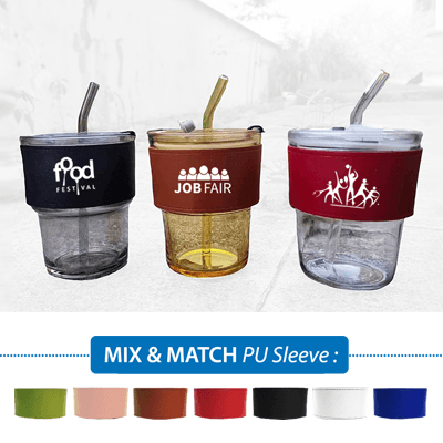 Glass Mug with Straw - 400ml