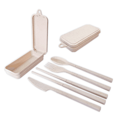 Compact Wheat Cutlery Set