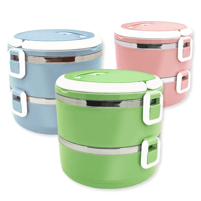 New Lunch Jar 2 (2 Tiers) - Stainless Steel Lunch Jar (V23)