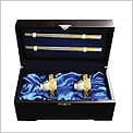 Golden Pewter Prosperity Rice Bowls Set (Double)