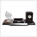 Exclusive Wooden Desktop with Crystal Globe / Clock