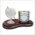 Wooden Penholder with Crystal Globe