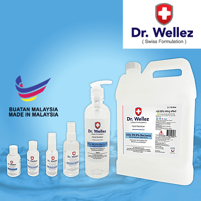 Dr. Wellez Hand Sanitiser (Water / Gel based Solutions)