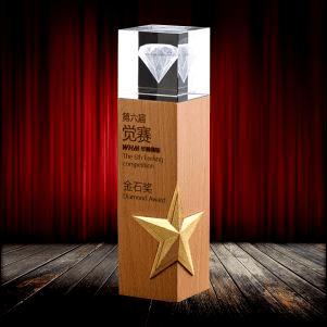 Exclusive Crystal Wooden Trophy