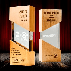 Exclusive Crystal Wooden Trophy