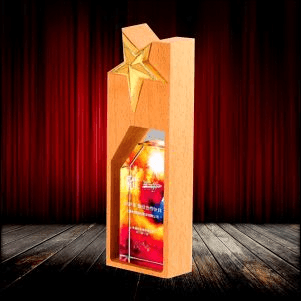 Exclusive Crystal Wooden Trophy