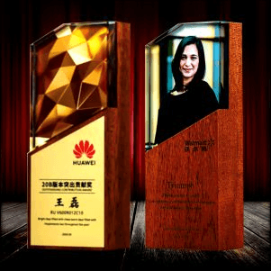 Exclusive Crystal Wooden Trophy