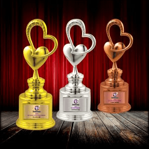 3D Figure Gold Silver Bronze