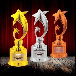 3D Figure Gold Silver Bronze