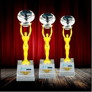 3D Figure Gold Silver Bronze