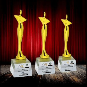 3D Figure Gold Silver Bronze