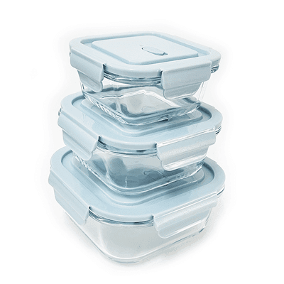 Borosilicate Glass Container with Lid - Square Shaped (1 Compartment)